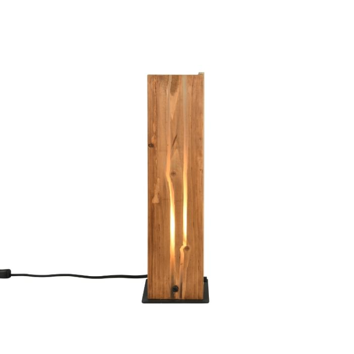 Rustic table lamp wood, Karijn, with switch