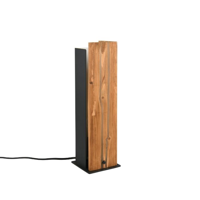 Rustic table lamp wood, Karijn, with switch