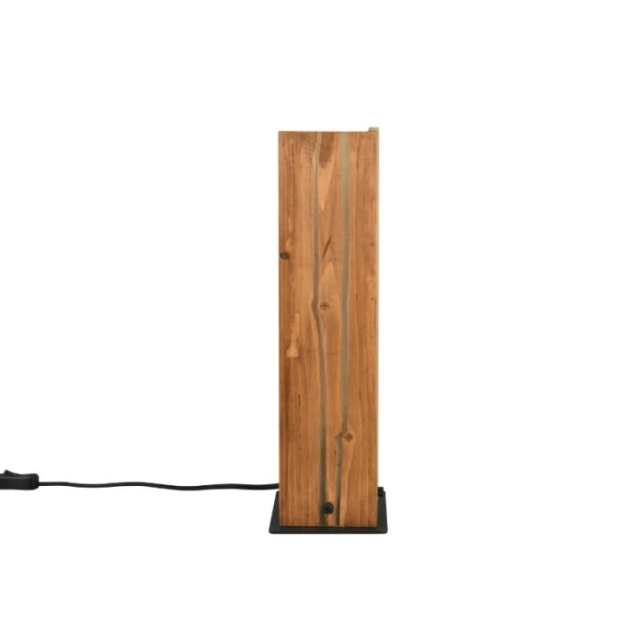 Rustic table lamp wood, Karijn, with switch