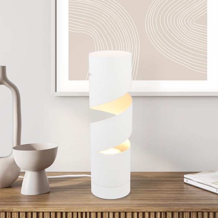 White table lamp design, Marouan, with switch