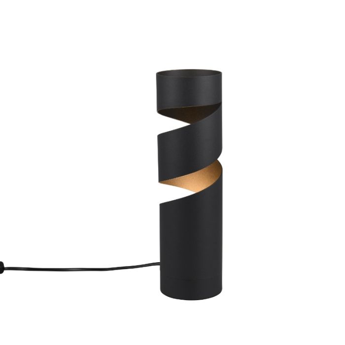 Black table lamp design, Marouan, with switch