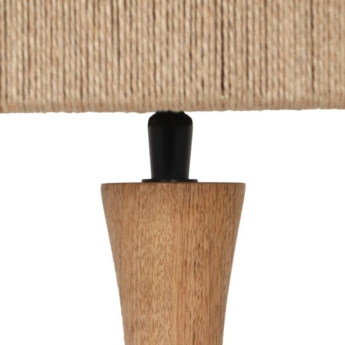 Rustic table lamp wood, Mucahit, with switch