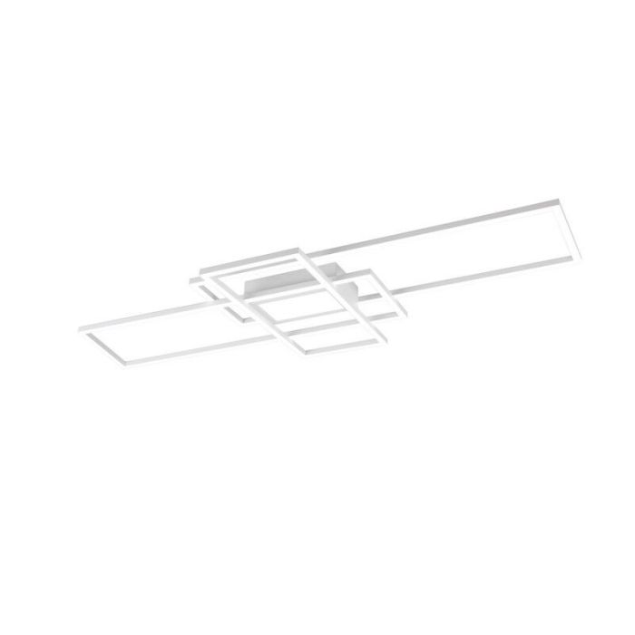White flush ceiling light modern, Retan, 60W, warm to cold white adjustable LED, with remote control