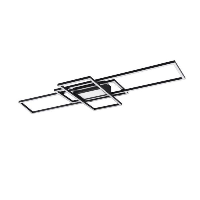 Anthracite flush ceiling light modern, Retan, 60W, warm to cold white adjustable LED, with remote control