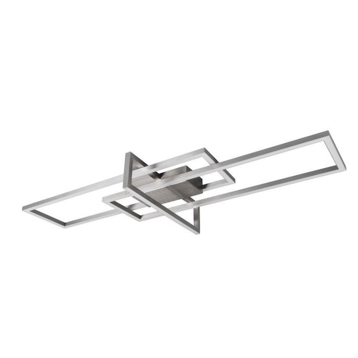 Nickel flush ceiling light modern, Hatun, 34W, 3000K LED