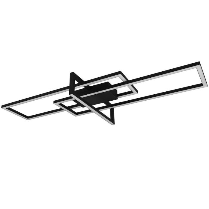 Black flush ceiling light modern, Hatun, 34W, 3000K LED