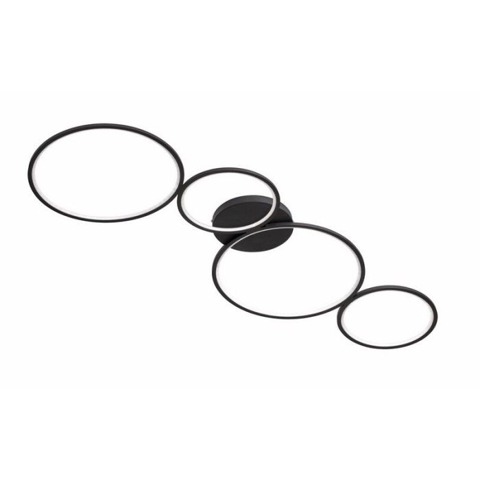 Black flush ceiling light modern, Robon, 37W, 3000K LED