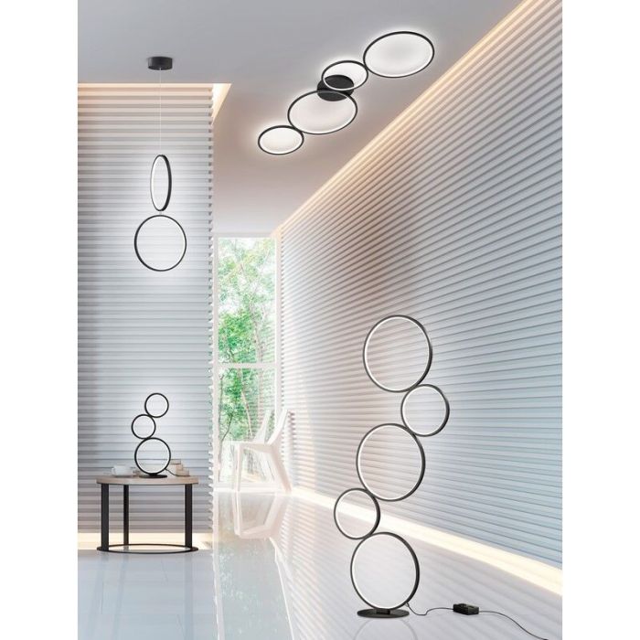 Black flush ceiling light modern, Robon, 37W, 3000K LED