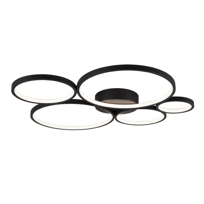 Black flush ceiling light modern, Robon, 49W, 3000K LED
