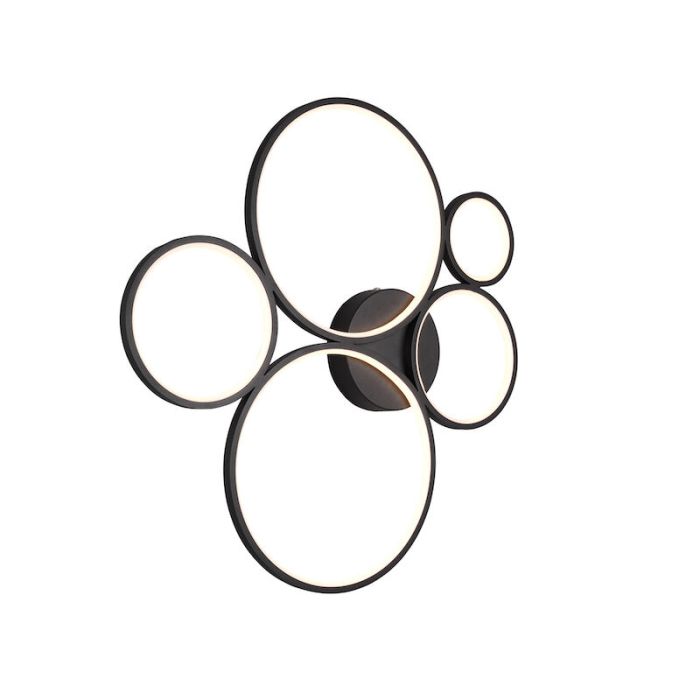 Black flush ceiling light modern, Robon, 49W, 3000K LED