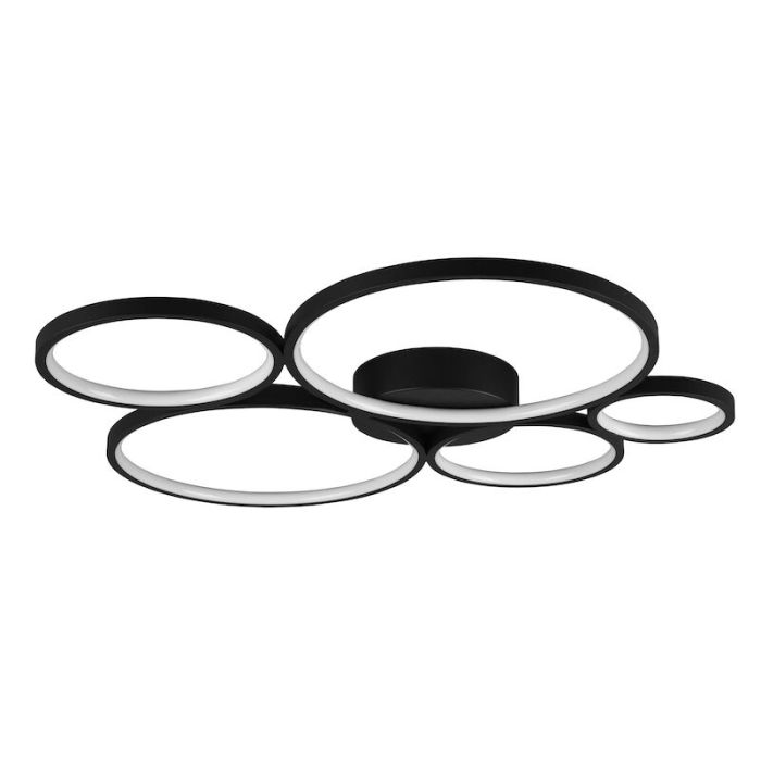 Black flush ceiling light modern, Robon, 49W, 3000K LED