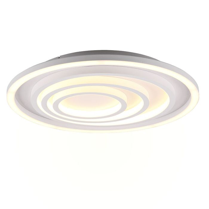 White flush ceiling light modern, Carolijn, 40W, warm to cold white adjustable LED, with remote control