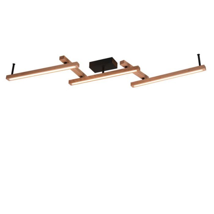 Brown flush ceiling light modern, Kelley, 36W, warm to cold white adjustable LED, with remote control