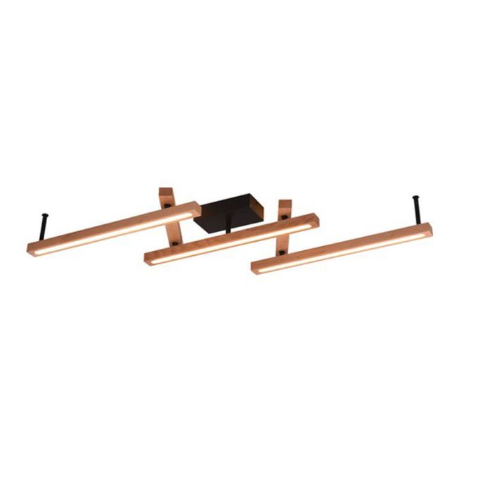 Brown flush ceiling light modern, Kelley, 36W, warm to cold white adjustable LED, with remote control