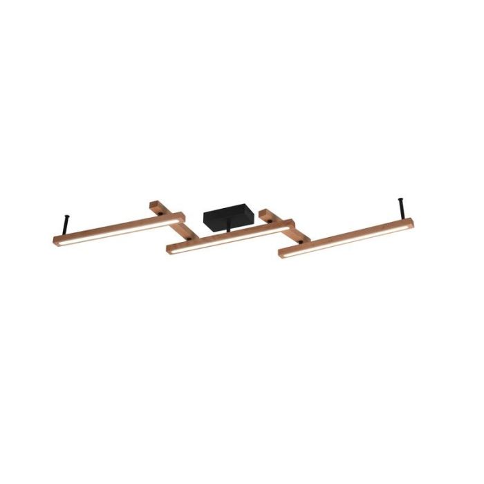 Brown flush ceiling light modern, Kelley, 36W, warm to cold white adjustable LED, with remote control