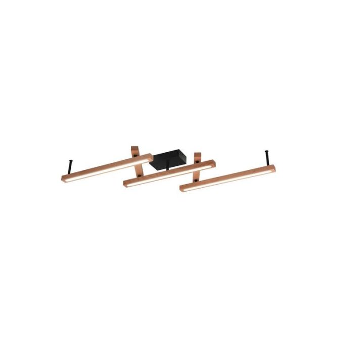 Brown flush ceiling light modern, Kelley, 36W, warm to cold white adjustable LED, with remote control
