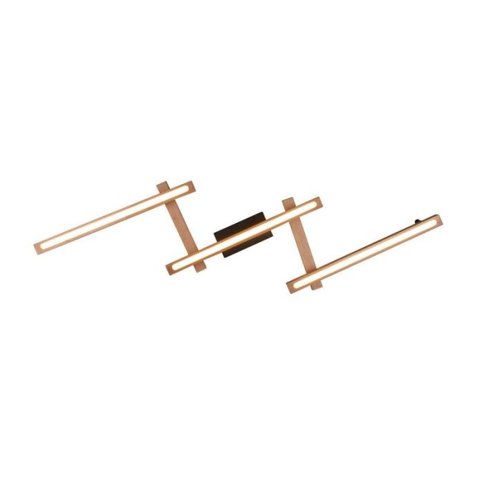 Brown flush ceiling light modern, Kelley, 36W, warm to cold white adjustable LED, with remote control