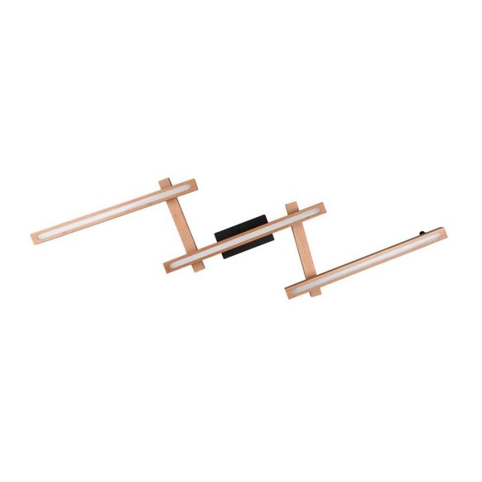 Brown flush ceiling light modern, Kelley, 36W, warm to cold white adjustable LED, with remote control