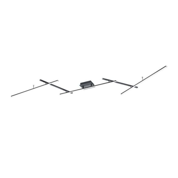 Black flush ceiling light modern, Nadja, 22W, RGBW LED, with remote control