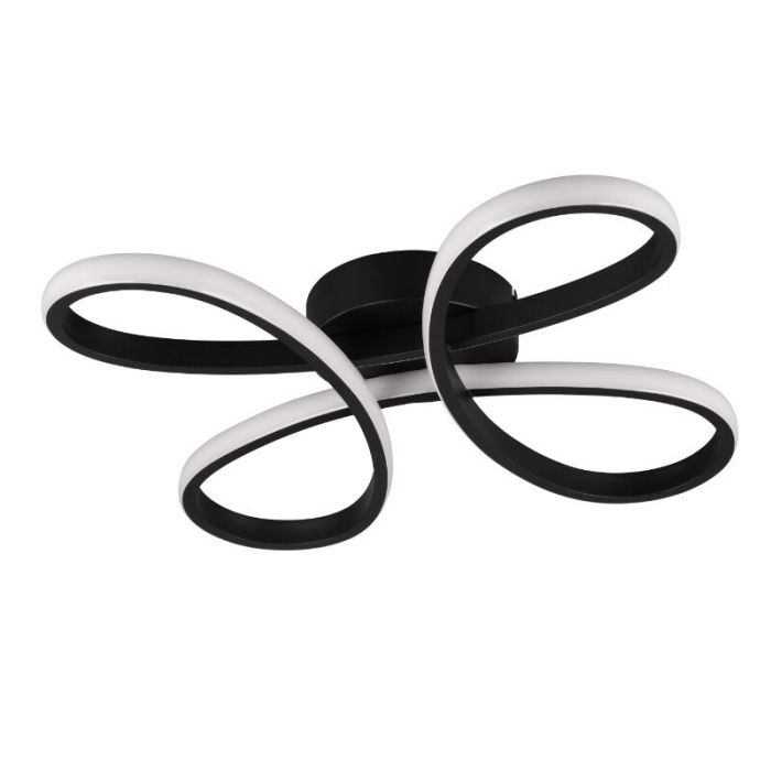 Black ceiling light design, Vikash, 25W, 3000K LED, 3-step dimmable