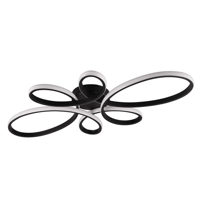 Black ceiling light design, Vikash, 32W, 3000K LED, 3-step dimmable