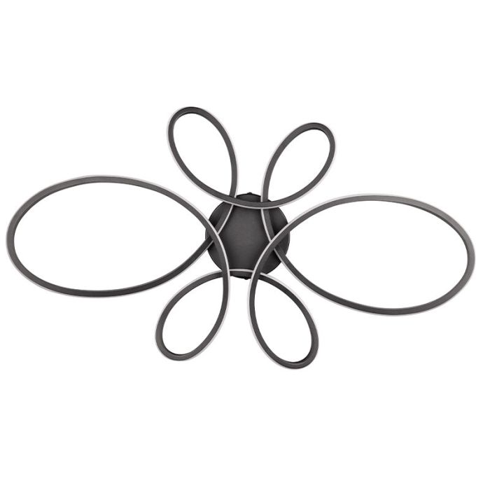 Black ceiling light design, Vikash, 32W, 3000K LED, 3-step dimmable