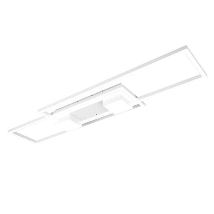 White flush ceiling light design, Sohaib, 37W, warm to cold white adjustable LED, 3-step dimmable