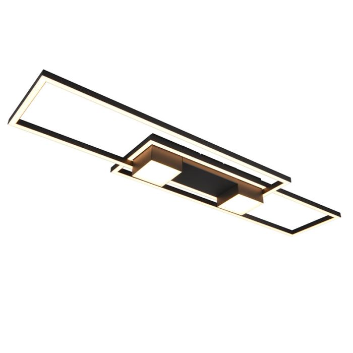 Black flush ceiling light design, Sohaib, 37W, warm to cold white adjustable LED, 3-step dimmable