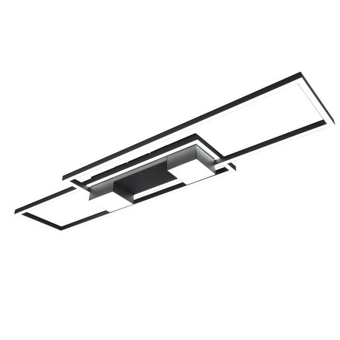 Black flush ceiling light design, Sohaib, 37W, warm to cold white adjustable LED, 3-step dimmable