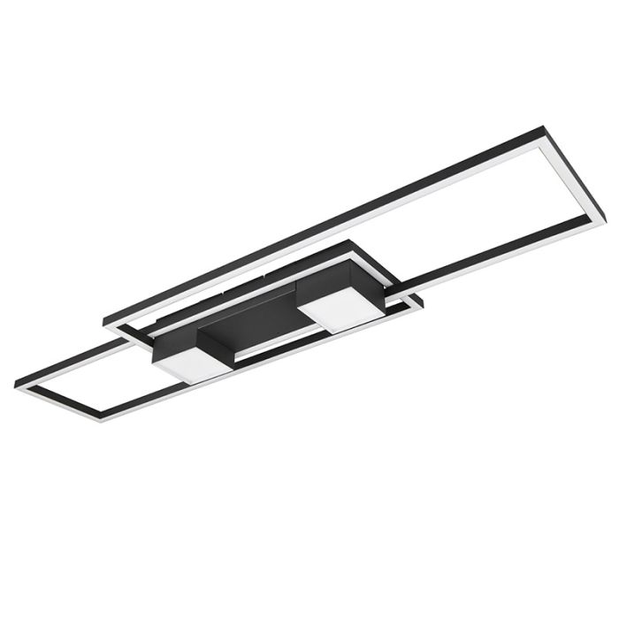 Black flush ceiling light design, Sohaib, 37W, warm to cold white adjustable LED, 3-step dimmable