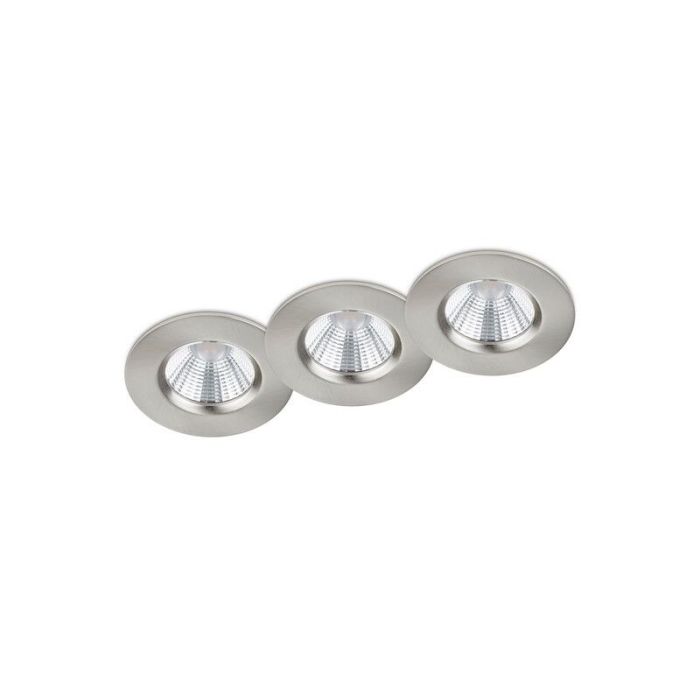 Nickel bathroom recessed downlight modern, Iman, 5W, 3000K LED, IP65