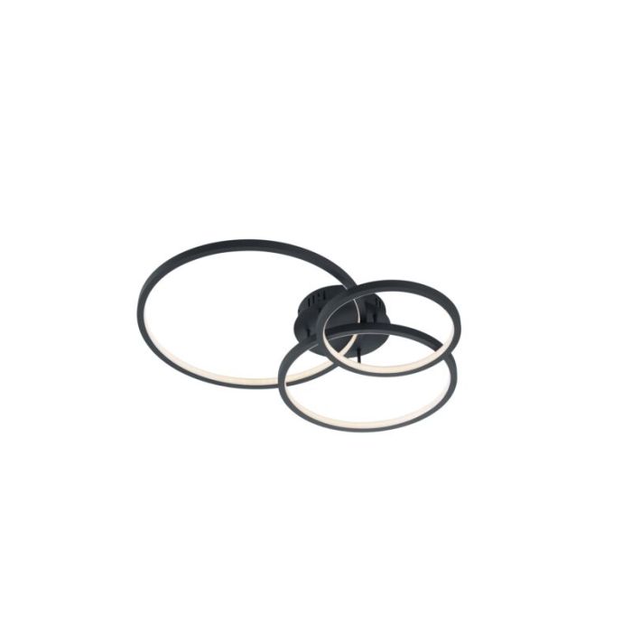 Anthracite flush ceiling light modern, Harold, 36W, RGBW LED, with remote control
