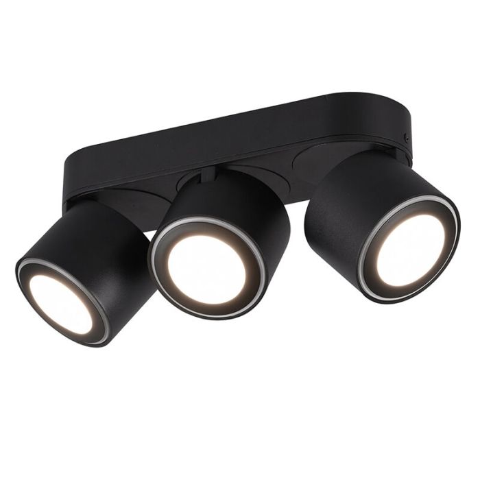 Black flush ceiling light modern, Jorno, 3,5W, 3000K LED