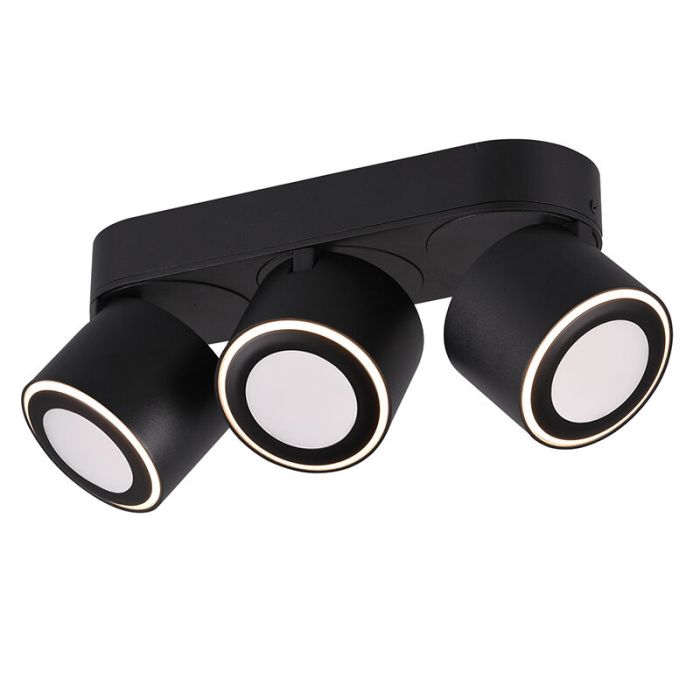 Black flush ceiling light modern, Jorno, 3,5W, 3000K LED