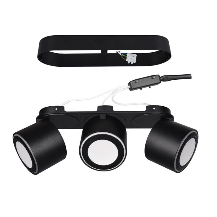 Black flush ceiling light modern, Jorno, 3,5W, 3000K LED