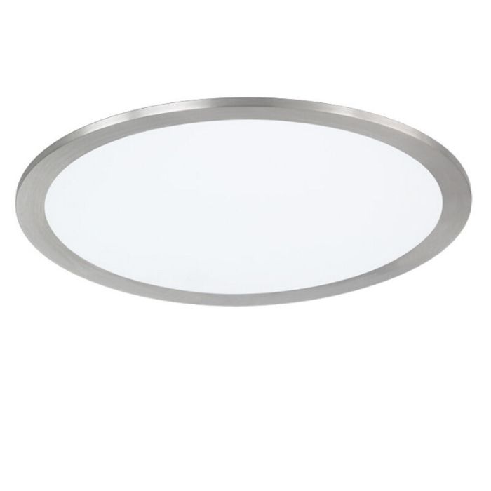 Nickel flush ceiling light modern, Jamilia, 15W, RGBW LED, with remote control