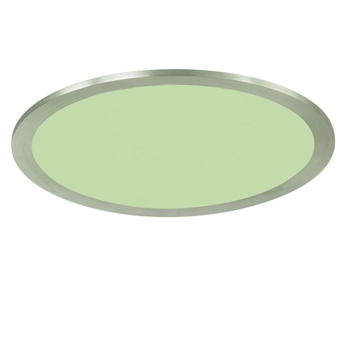 Nickel flush ceiling light modern, Jamilia, 15W, RGBW LED, with remote control