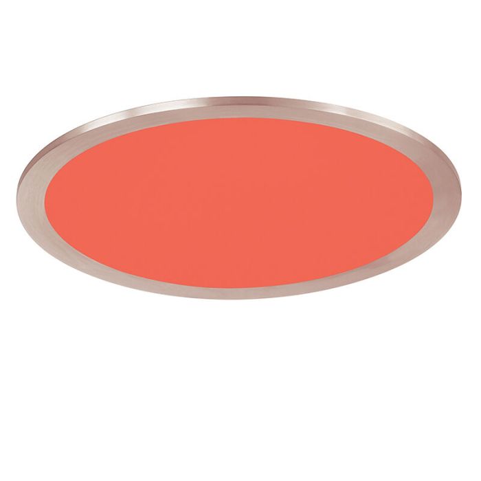 Nickel flush ceiling light modern, Jamilia, 15W, RGBW LED, with remote control