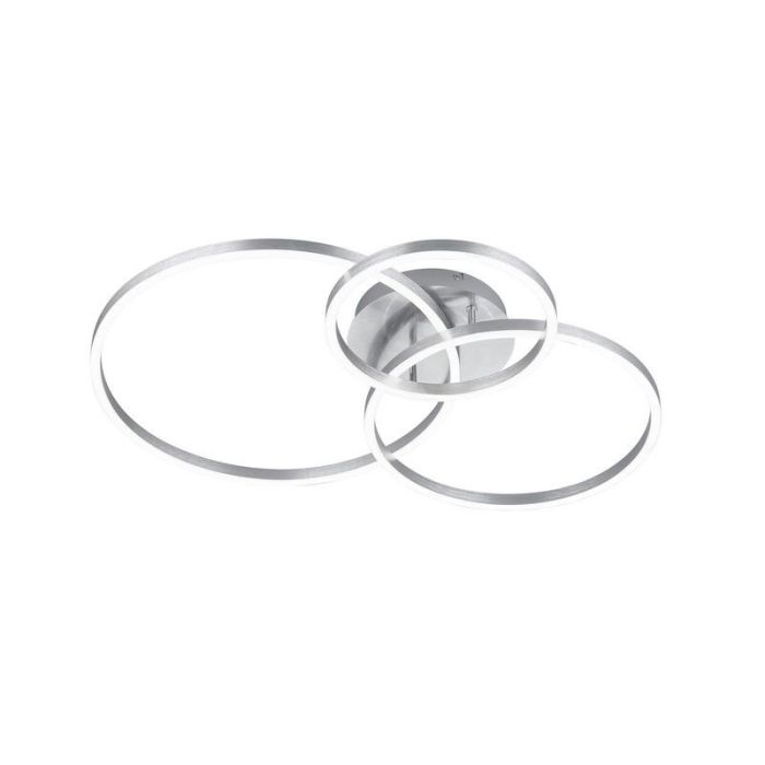 Nickel flush ceiling light modern, Elze, 28W, RGBW LED, with remote control