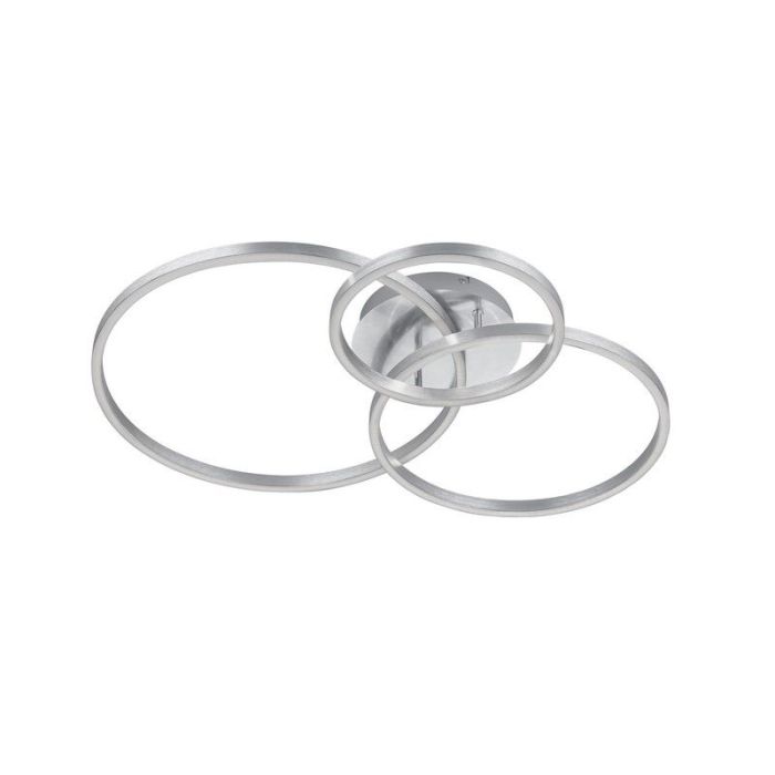 Nickel flush ceiling light modern, Elze, 28W, RGBW LED, with remote control