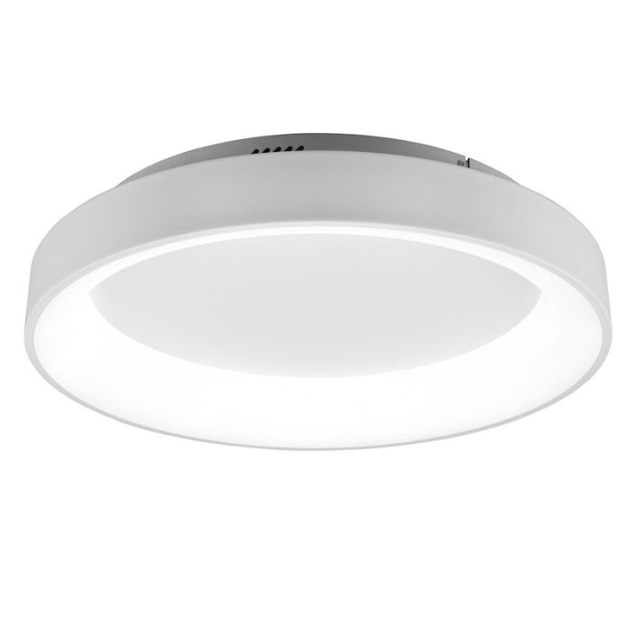 White flush ceiling light modern, Jered, 48W, warm to cold white adjustable LED, with remote control