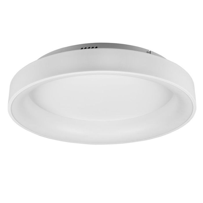 White flush ceiling light modern, Jered, 48W, warm to cold white adjustable LED, with remote control
