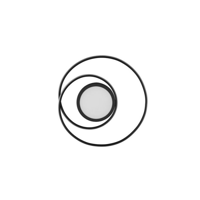Black flush ceiling light modern, Elysa, 56W, warm to cold white adjustable LED, with remote control