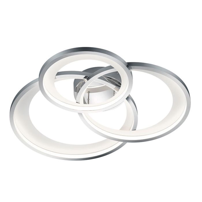 Chrome flush ceiling light modern, Kendi, 36W, 3000K LED