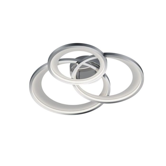 Chrome flush ceiling light modern, Kendi, 36W, 3000K LED