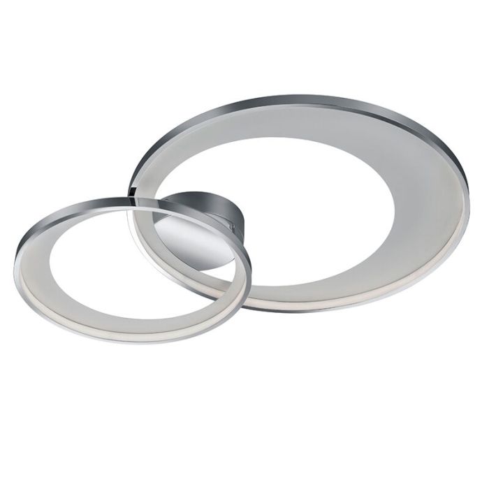 Chrome flush ceiling light modern, Kendi, 36W, 3000K LED