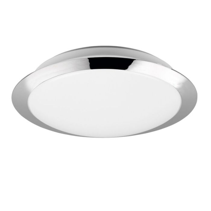 Chrome bathroom ceiling light plastic, Ronan, 12W, 3000K LED, IP44