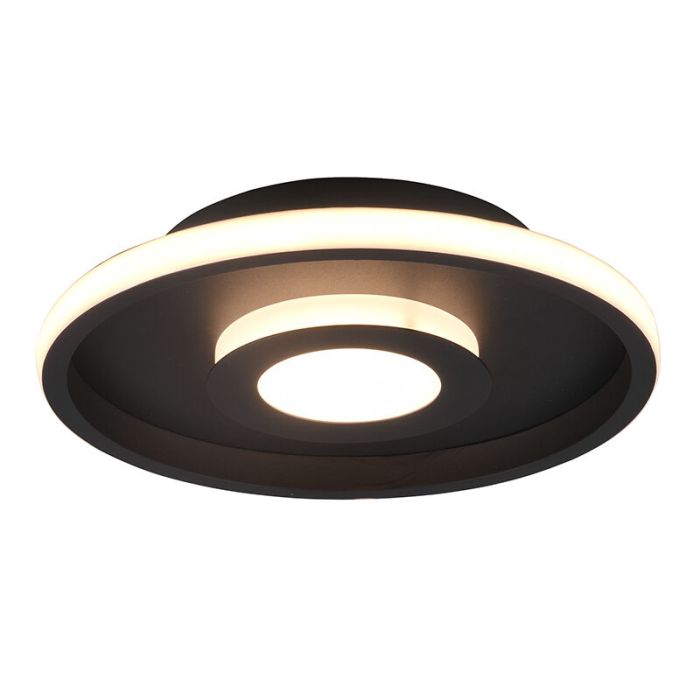 Black bathroom ceiling light modern, Kayla, 28W, 3000K LED, IP44