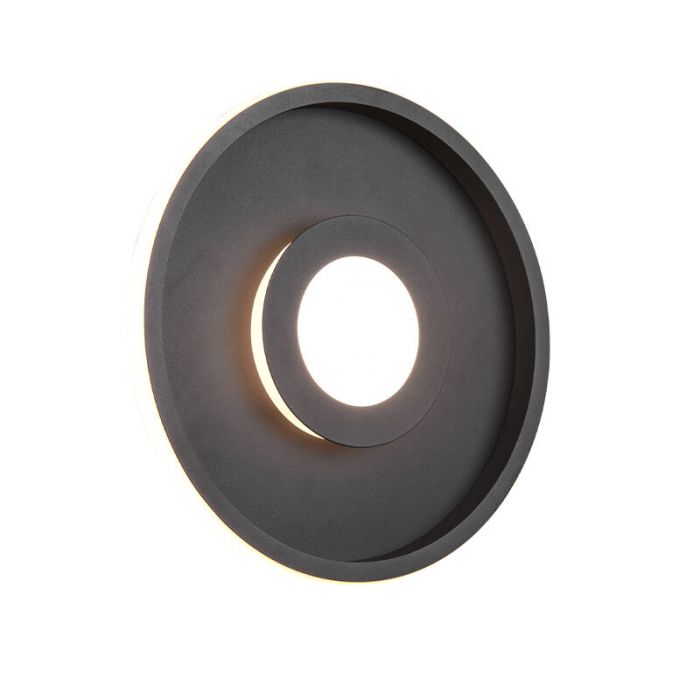 Black bathroom ceiling light modern, Kayla, 28W, 3000K LED, IP44