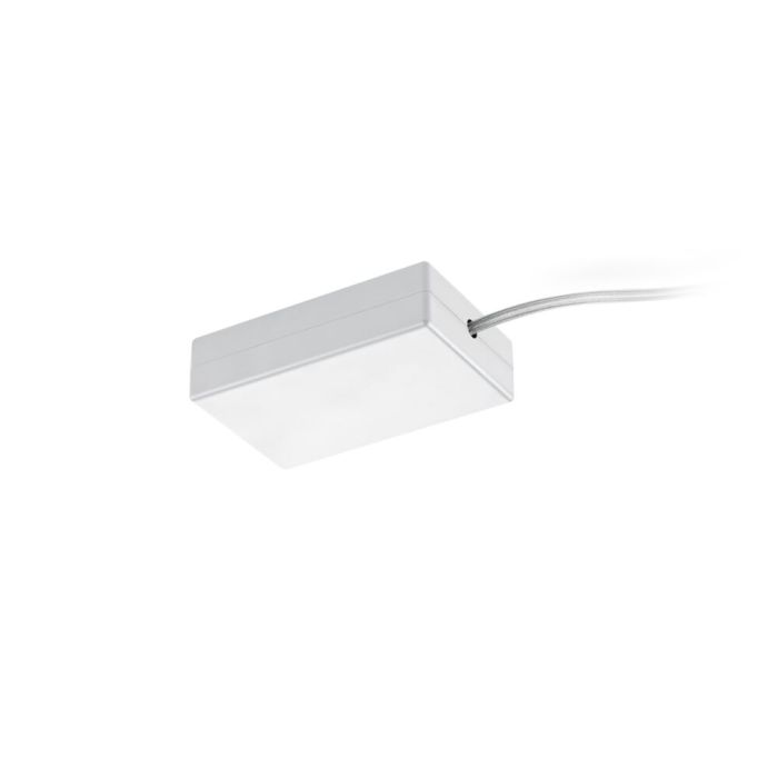 Power supply with electronic phase changer for switches and dimmers, white